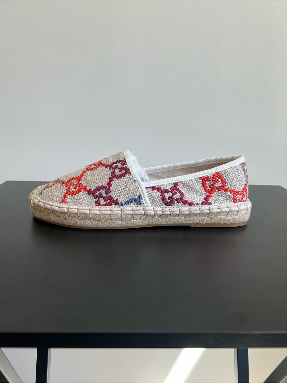 Gucci Multicolor GG Embroidered Espadrille Flats EU 40 - Picture 7 of 13